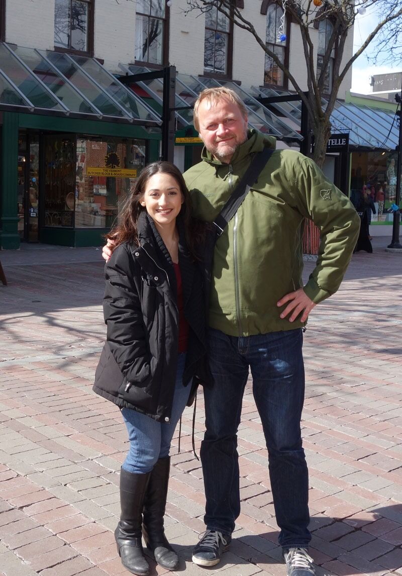 Jessica Ahlquist og Even Gran på gata i Burlington, Vermont. Du kan lese historien hennes i boka. En liten forsmak kan du få i dette intervjuet på CNN.