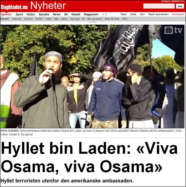 "Viva Osama, Viva Osama", ropte jihadistene utenfor den amerikanske ambassaden på fredag. Les Dagbladets reportasje.
