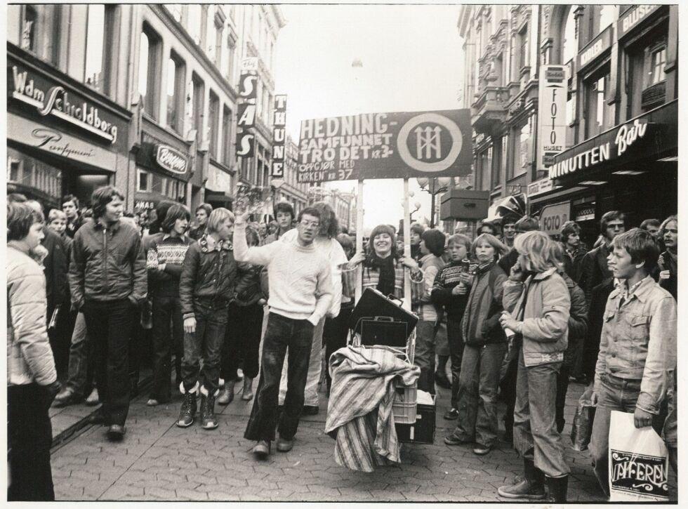 «Hedningsamfunnets historie. Et halvt århundre med rabalder,» forteller historien om en gruppe radikale provokatører som i 1974 startet et tros -og livssynssamfunn for hedninger.
 Foto: Arkivfoto