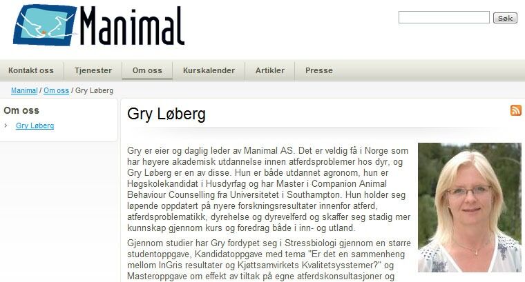Gry Løberg er en av Norges ledende eksperter på dyreadferd, og driver dyreadferdsklinikken Manimal.