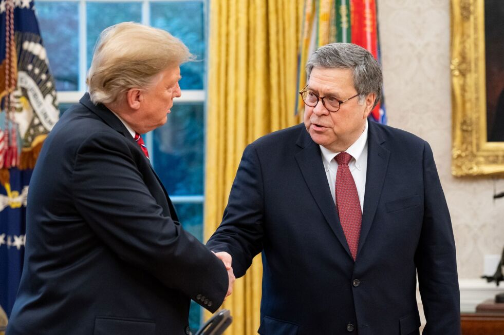 President Donald Trump og justisminister William Barr.
 Foto: US Department of Justice