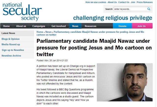 National Secular Society har satt opp en underskriftsaksjon til støtte for Maajid Nawaz. Så langt har den bare litt over 7000 underskrifter. Les mer.