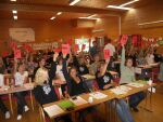 2007 - Stiftelsesmøtet - avstemning på navn. Her ble navnet Humanistisk Ungdom bestemt.  Foto: Even Gran