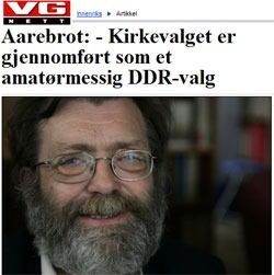 Professor i statsvitenskap Frank Aarebrot var nådeløs etter kirkevalget i 2009. Les mer i VG og Fritanke.no.
