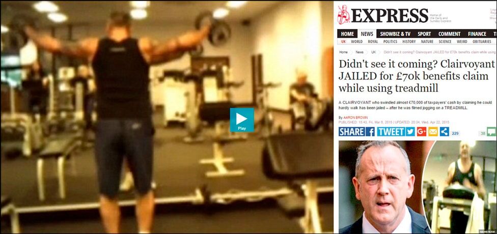 Timothy Abbott ble tatt da et overvåkningskamera filmet mens han trente på et treningsstudio. SE VIDEO.