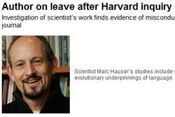 Den anerkjente biologiprofessoren Marc Hauser har fått en intern granskning på nakken.