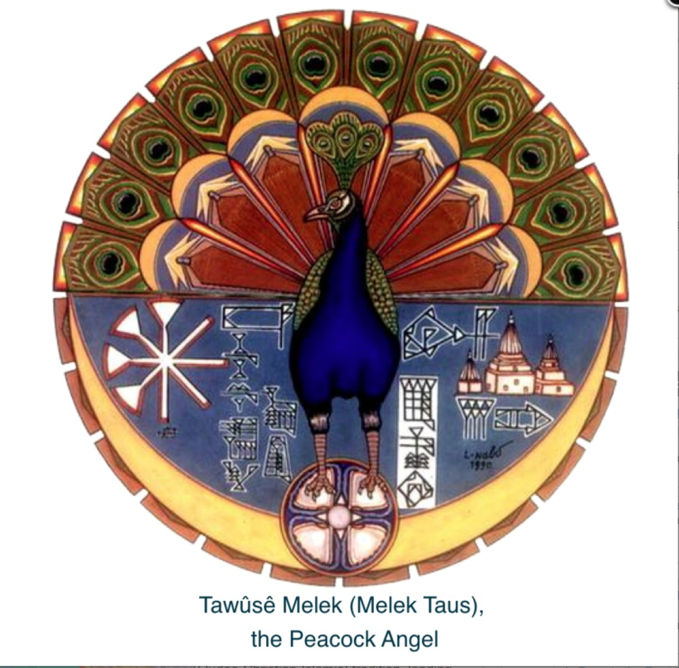 Melek Taus - påfuglengelen - er et sentralt symbol i Yazidienes religion.