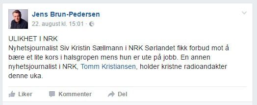 En kommentar på Facebook av HEFs pressesjef Jens Brun-Pedersen satte igang en stor diskusjon i helga.