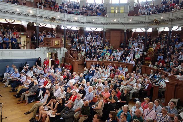 I august 2014 var humanister fra hele verden samlet på IHEUs verdenskongress i Oxford, England.
 Foto: Even Gran