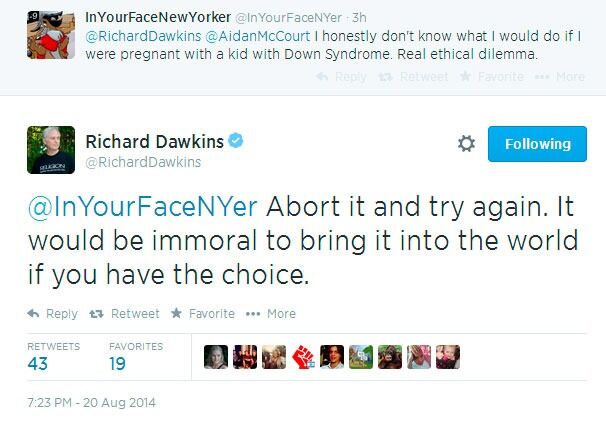 Richard Dawkins' kontroversielle uttalelse på Twitter.