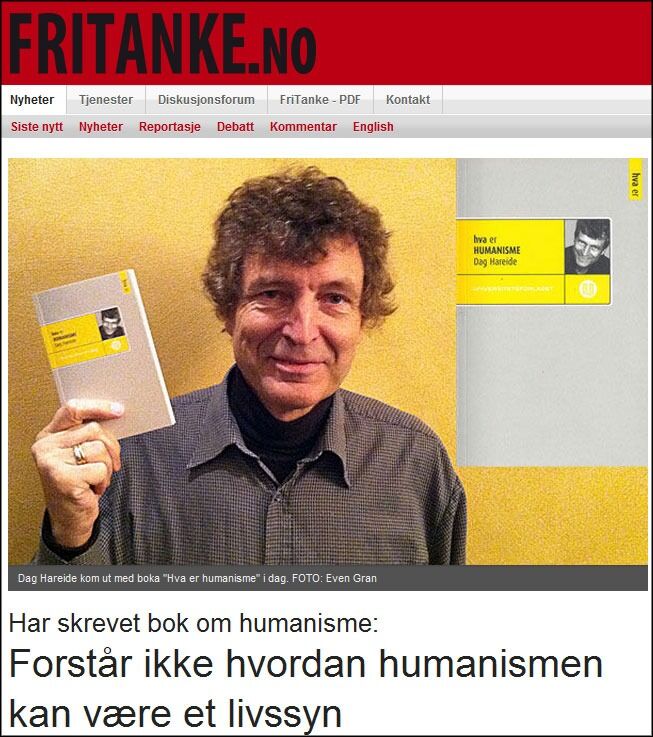 "Hva er humanisme" ble lansert den 19. oktober. Under lanseringen slo Lars Gule fast at boka var skandaløs og havnet deretter i debatt med Hareide under Fritanke.nos artikkel. Les artikkel + debatt.